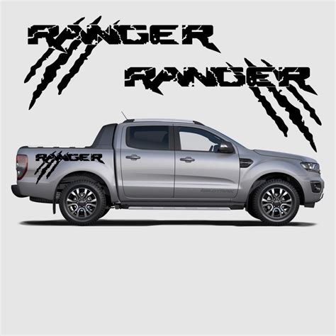 Destroyed Ranger Logo Sticker with Claws for Ford Ranger Side