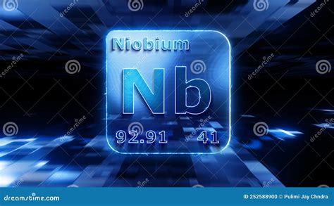 Modern Periodic Table Element Niobium 3D Illustration Stock ...