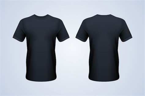 T-shirt frente e verso preto | Vetor Premium