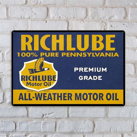 Richfield Richlube Motor Oil Sign | Garage Art™