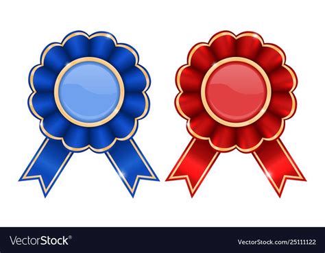 Blue and red award badges vector image on VectorStock | Ribbon design ...