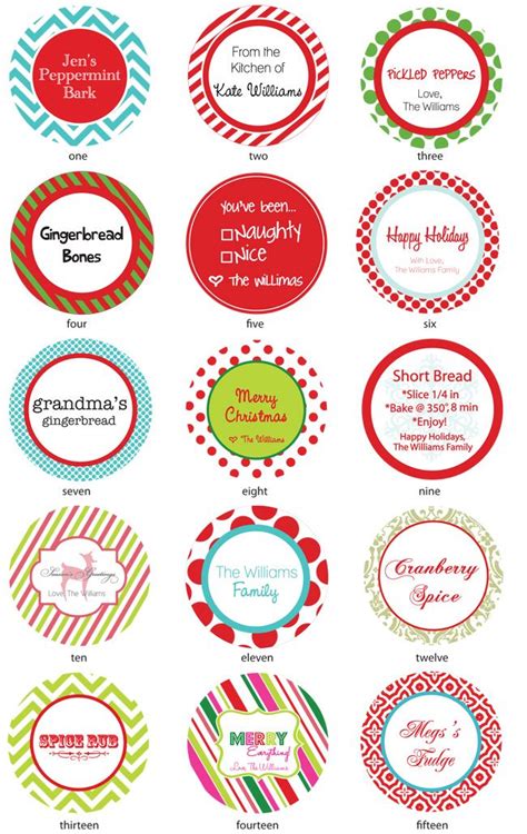 Round Christmas Gift Tag Templates | Christmas gift tags template, Holiday labels, Birthday tags