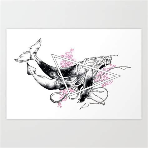 Whale and Giant Squid Art Print by alice kasper | Society6