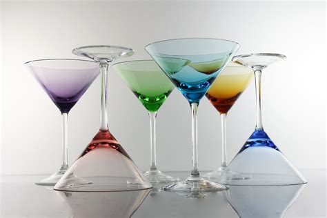 Crystal Martini Glasses, Block, Carousel, Set of 6, Stemware ...