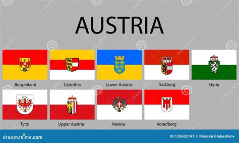 All Flags of Regions Austria Stock Illustration - Illustration of state, federal: 129602741