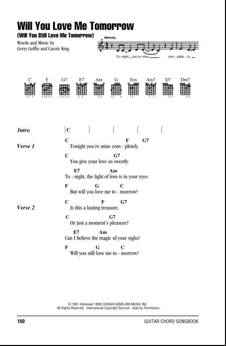 Will You Love Me Tomorrow (Will You Still Love Me Tomorrow) - Guitar Chords/Lyrics