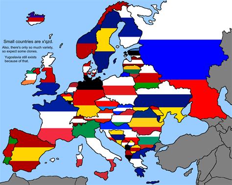 Flagmap of Europe but every country is a horizontal tricolor : r/vexillology