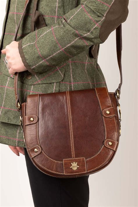 Ladies Leather Saddle Cross Body Bag UK | Rydale