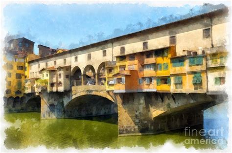 Ponte Vecchio Florence Italy Painting by Edward Fielding