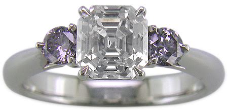 Asscher and Violet Diamond Ring - Bijoux Extraordinaire