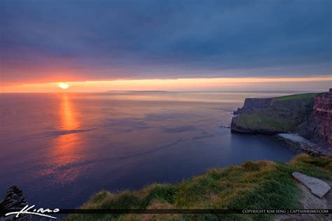 Sunset from Ireland Cliffs of Moher County Clare Ireland | Royal Stock ...