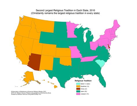 Map Shows the Most Popular Religions (Other than Christianity) Around the Country - RELEVANT