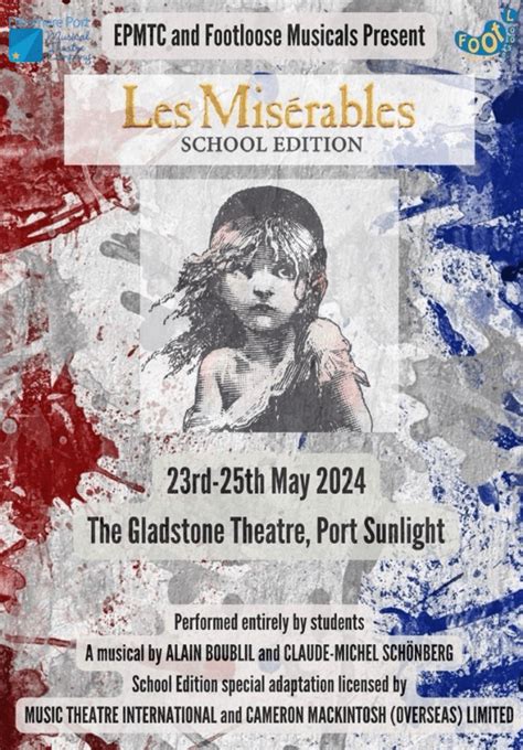 Les Misérables School Edition at Gladstone Theatre event tickets from TicketSource