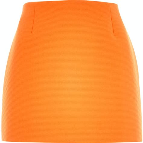 River Island Orange Textured Mini Skirt | Lyst