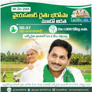 YSR Rythu Bharosa Payment Status 2024 Check Online @ ysrrythubharosa.ap ...