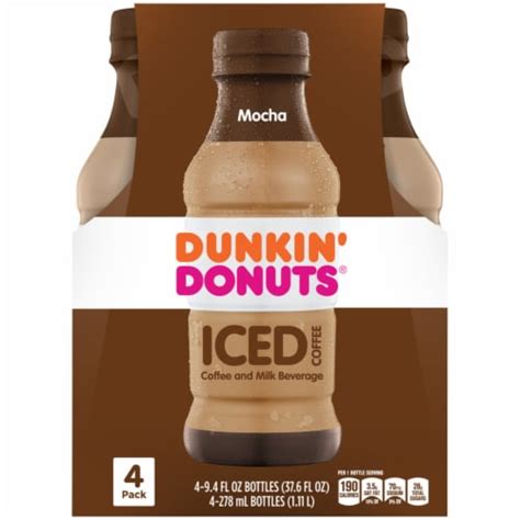 Dunkin' Donuts Mocha Iced Coffee, 4 bottles / 9.4 fl oz - Harris Teeter