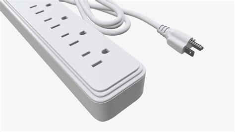 Power strip with USB ports US white 3D model | CGTrader