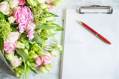 Happy Teachers Day, Boss Day Concept Card and Bouquet.Bouquet of Beautiful Fresh Flowers with ...