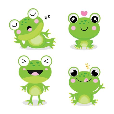 Set of little frogs in cartoon style. 2861325 Vector Art at Vecteezy