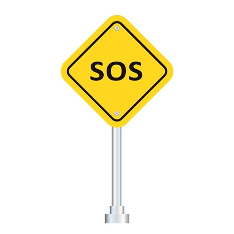 Premium Vector | Yellow transportation SOS road sign isolated on white background