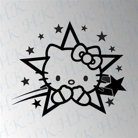 Sell 2x HELLO KITTY SHOOTING STAR (CUSTOM) Sticker Decal 6" BLACK in Victorville, California, US ...