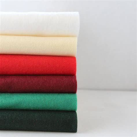 Wool Blend Felt Sheets Collection Wool Christmas Colors 6 - Etsy