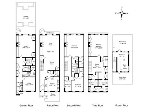 New York Townhouse Floor Plans, nyc brownstone floor plans | New york townhouse, Floor plans ...