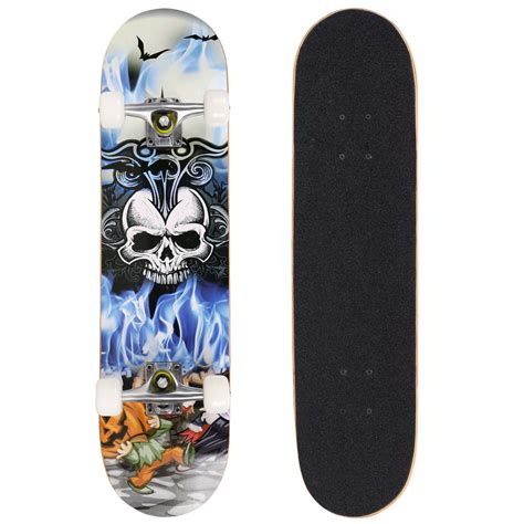 Skull Pattern Pro Skateboard for Extreme Sports - JustPeriDrive