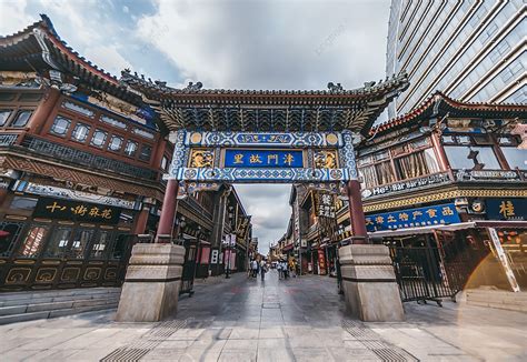 Tianjin Landmark Ancient Culture Street Background, Tianjin, Landmark ...