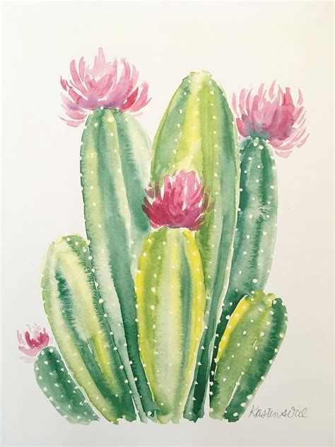 Cactus watercolor PRINT | Cactus paintings, Watercolor print, Watercolor cactus