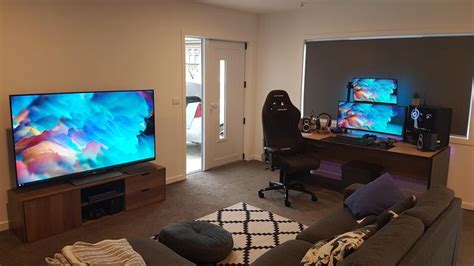 My new living room setup. | Living room gaming setup, Living room setup, Room setup