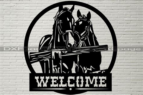 Welcome sign DXF CNC, Horse Svg, dxf file for laser, SVG File for Cricut, Silhouette dxf, farm ...