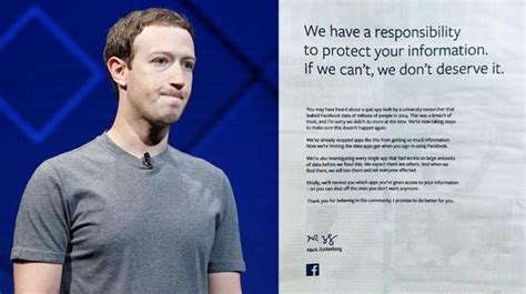 Facebook CEO Mark Zuckerberg apologises to users with full-page ad ...