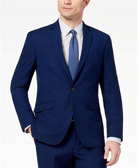 Kenneth Cole Reaction Men's Ready Flex Slim-Fit Stretch Modern Blue Solid Big and Tall Suit - Macy's