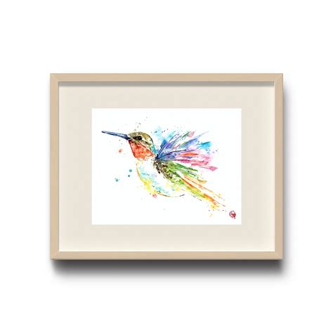 Hummingbird Art Hummingbird Print Bird Prints Anniversary - Etsy