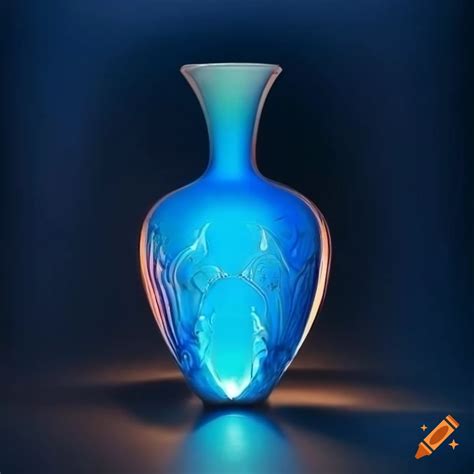 Photo of a stunning art deco vase in dramatic lighting on Craiyon