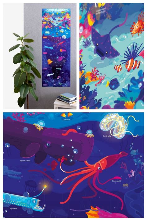 DEEP SEA POSTER FROM KURZGESAGT🐠🐙 | Sea illustration, Science art projects, Art