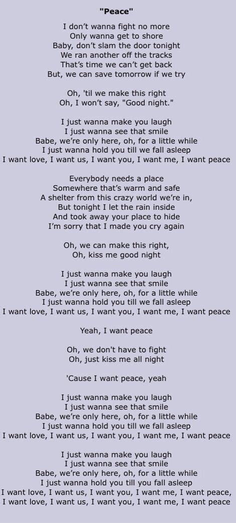 peace by oar | Favorite lyrics, Music quotes, Love like crazy