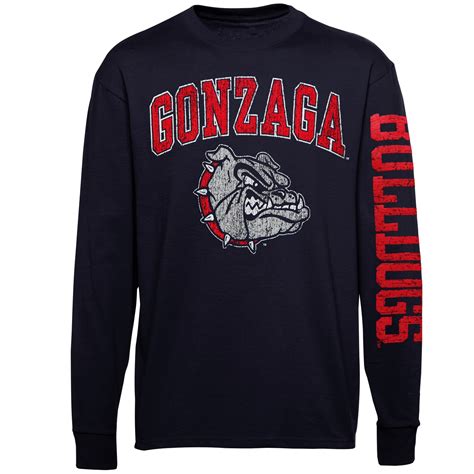 Gonzaga Bulldogs Youth Navy Blue Distressed Arch & Logo Long Sleeve T-Shirt