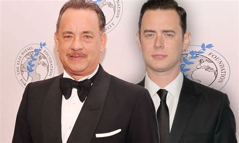 Will the real Tom Hanks please stand up? Actor's identical son Colin joins him on night out