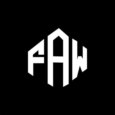 FAW letter logo design with polygon shape. FAW polygon and cube shape logo design. FAW hexagon ...