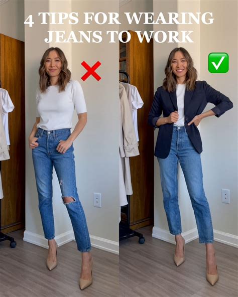 4 Tips For Wearing Jeans To Work [Video] - LIFE WITH JAZZ Smart Casual Work Outfit Women, Casual ...