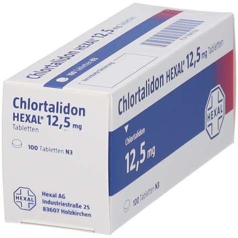 CHLORTALIDON HEXAL 12,5 mg Tabletten 100 St mit dem E-Rezept kaufen ...