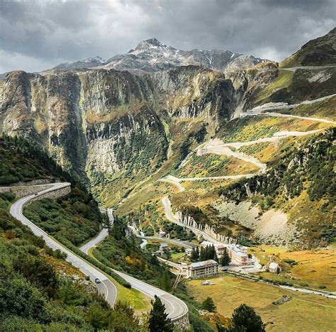 The winding road, Grimsel Pass. The Grimsel Pass is a mountain pass in Switzerland, crossing the ...