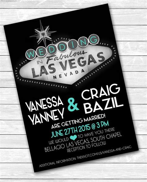 Las Vegas Wedding Invitations 5" x 7" / Desitination Wedding / Themed ...