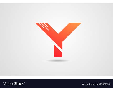 Y orange alphabet letter logo icon design Vector Image