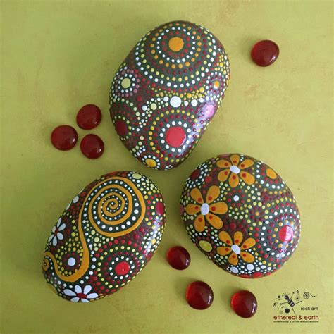 Rock Art Hand Painted River Rocks Painted Stone Natural