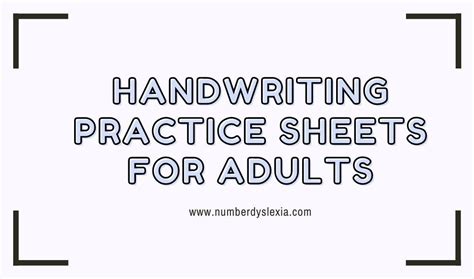 Free Printable Handwriting Practice Worksheets for Adults [PDF ...