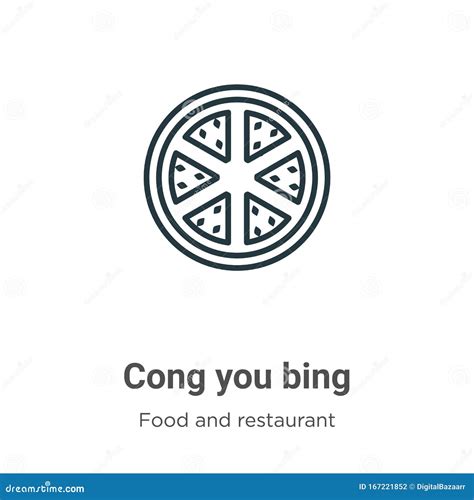 Outline Cong You Bing Vector Icon. Isolated Black Simple Line Element Illustration From Food And ...