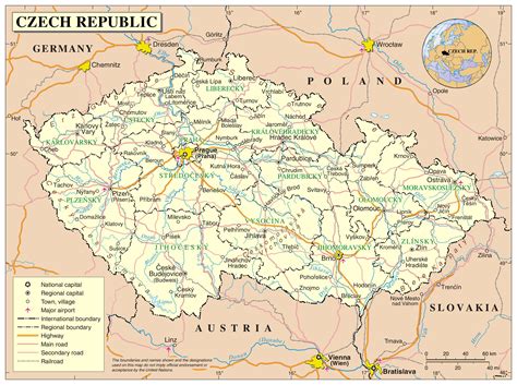 Czechia map - Map of Czechia (Eastern Europe - Europe)